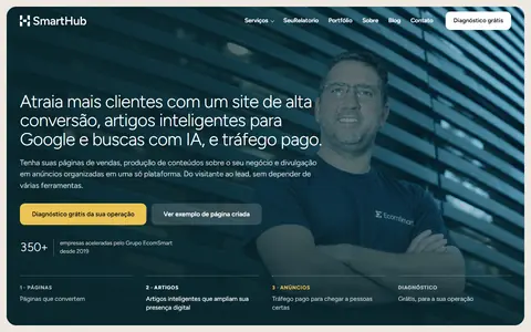 Página inicial do site SmartHub, capturada em 20/10/2026